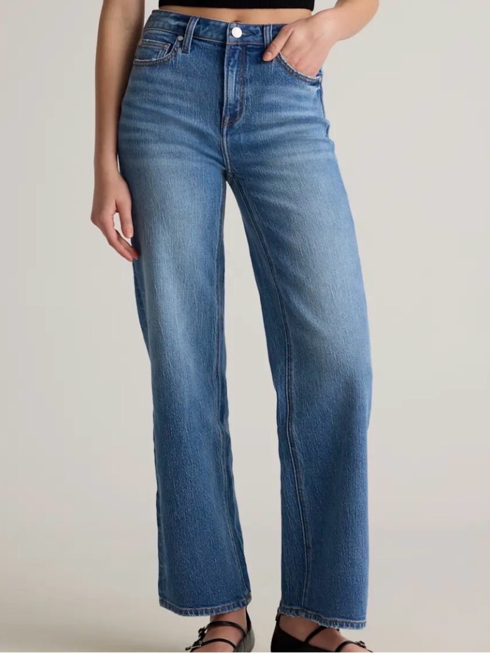 Quince Bella Stretch Relaxed Straight Jeans NWT